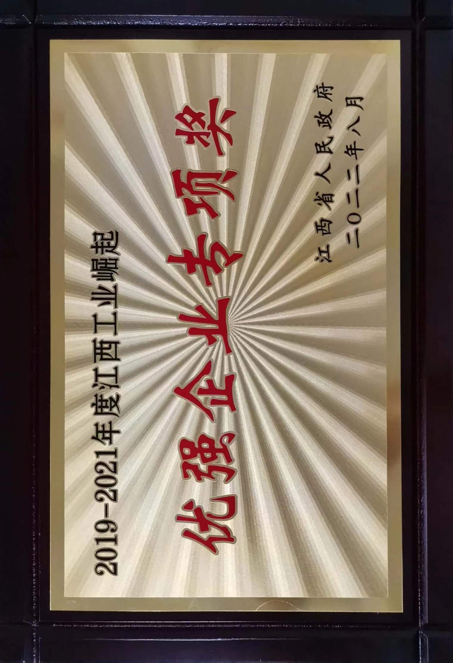 2019-2021年度江西工業(yè)崛起  優(yōu)強(qiáng)企業(yè)專項(xiàng)獎(jiǎng)