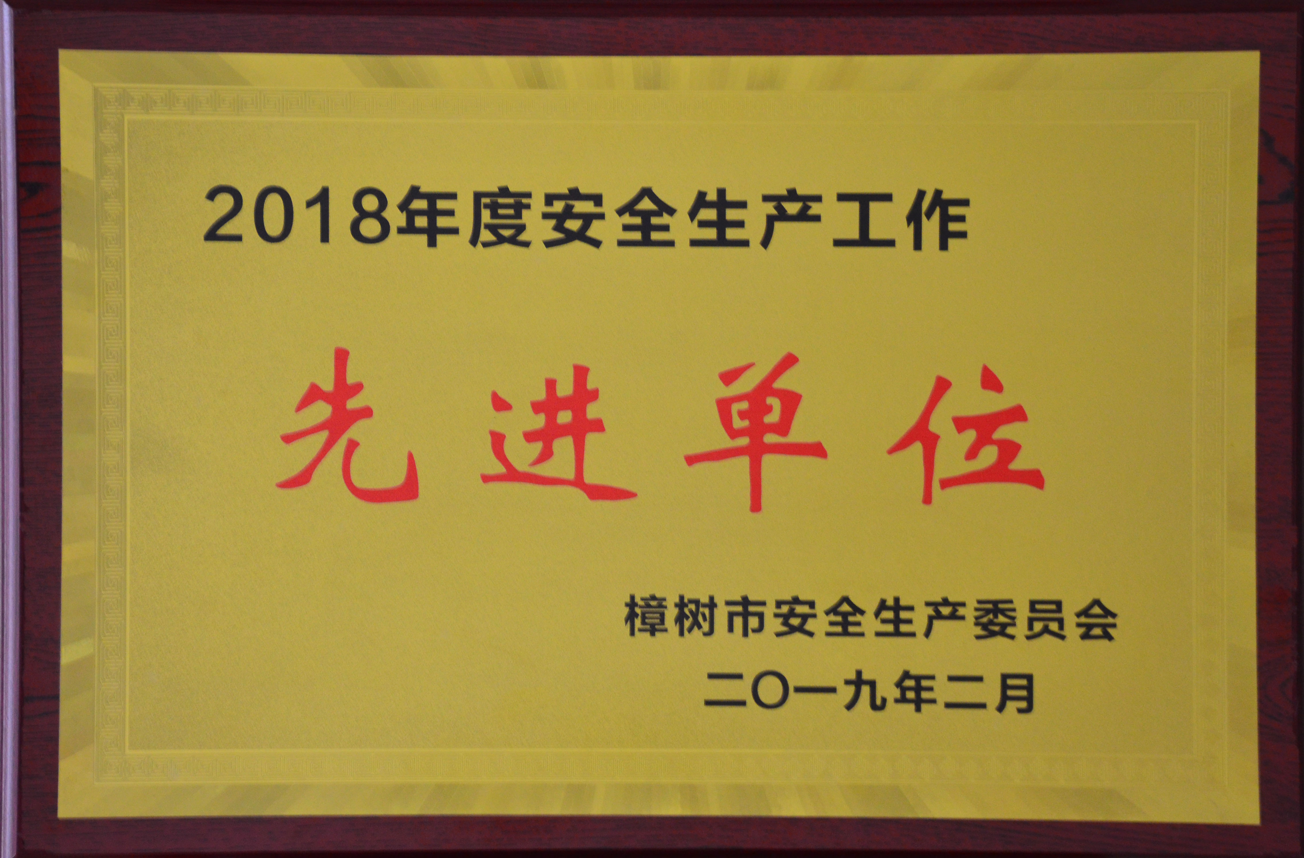 2018年度安全生產(chǎn)工作先進(jìn)單位