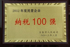 2012年度民營(yíng)企業(yè)納稅100強(qiáng)